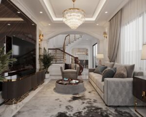 Sơn phòng khách tân cổ điển