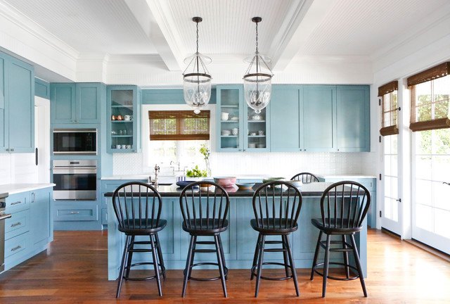 Nhà Bếp Sơn Màu Xanh Lam