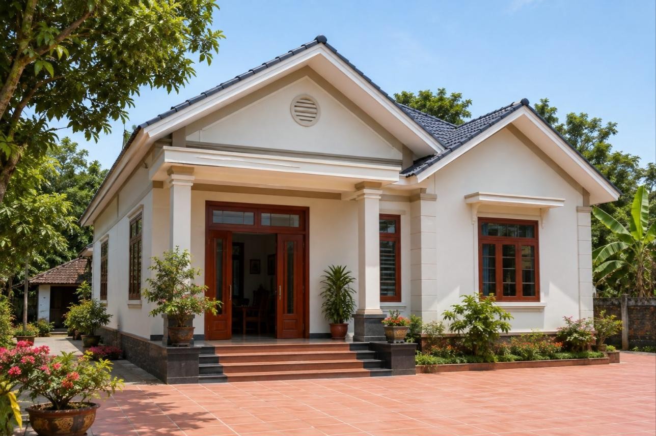 Nhà vườn mái thái cần chống thấm tường tại Ba Vì