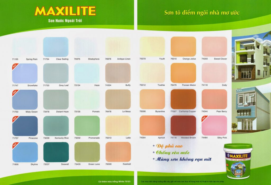 Bảng màu sơn Maxilite